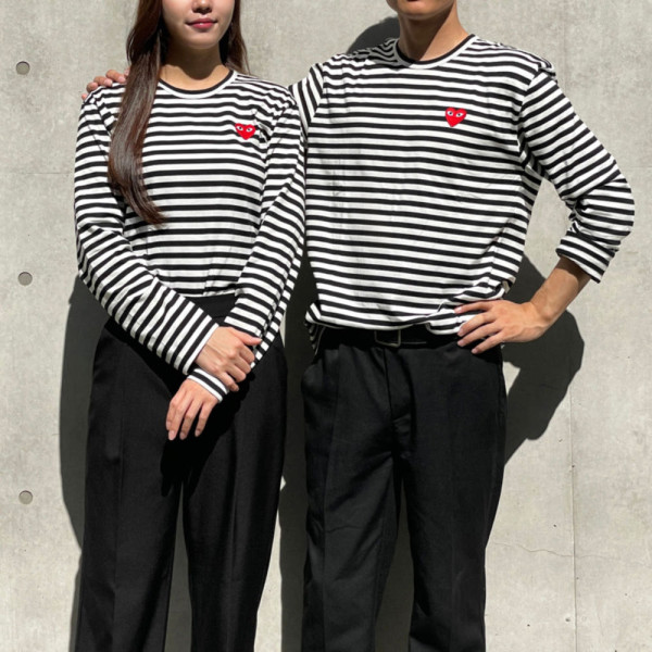 꼼데가르송 보더티 레드와펜 남녀공용 AX-T164-051