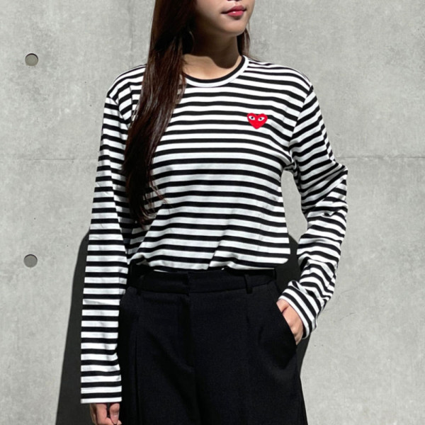 꼼데가르송 보더티 레드와펜 남녀공용 AX-T164-051