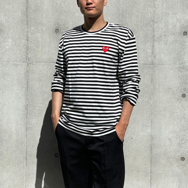 꼼데가르송 보더티 레드와펜 남녀공용 AX-T164-051