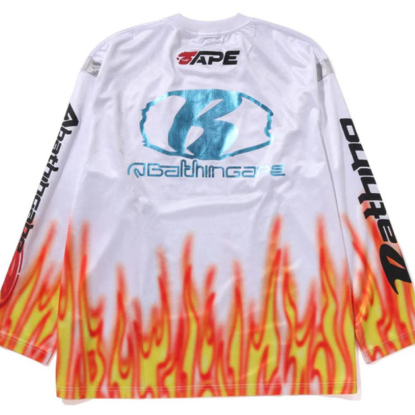 베이프 프레임 패턴 멀티로고 릴렉스핏 풋볼 저지 2컬러 1L30111310