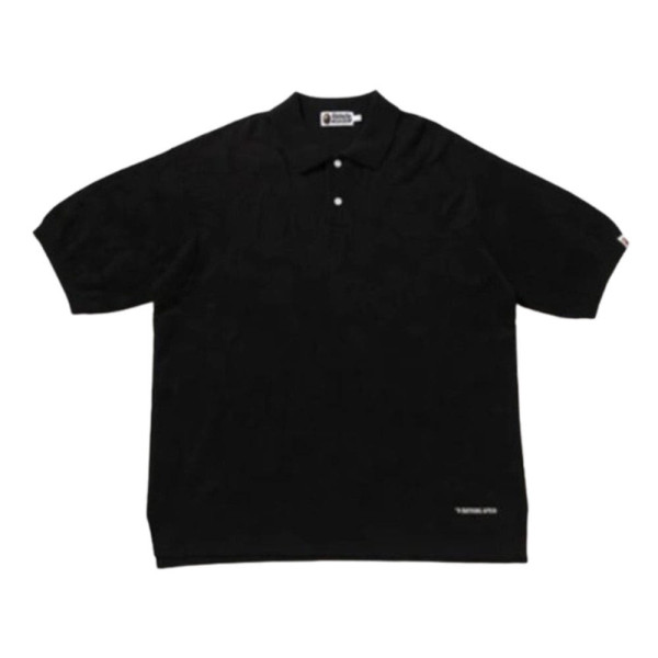 베이프 솔리드 카모 자카드 릴렉스핏 폴로 셔츠 블랙 1L30112302