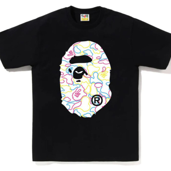 베이프 네온 카모 빅 에이프 헤드 반팔 티셔츠 3컬러 1L30110039