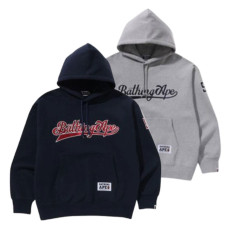 베이프 베이스볼 로고 릴렉스핏 풀오버 후디 2컬러 1L30114004