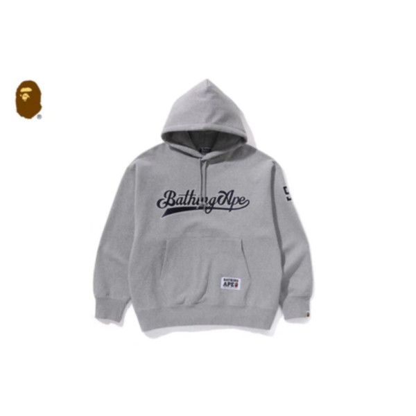 베이프 베이스볼 로고 릴렉스핏 풀오버 후디 2컬러 1L30114004