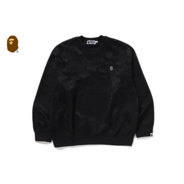 베이프 솔리드 카모 자카드 원 포인트 릴렉스핏 크루넥 스웻셔츠 3컬러 1L30113305