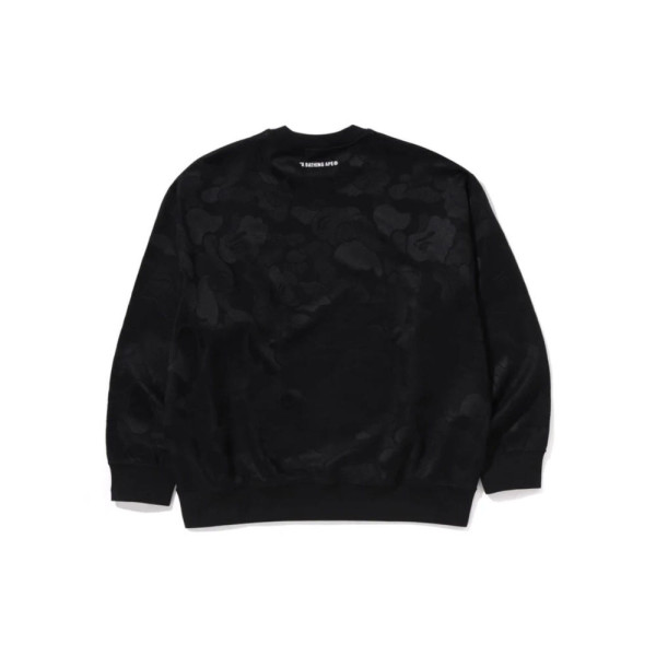 베이프 솔리드 카모 자카드 원 포인트 릴렉스핏 크루넥 스웻셔츠 3컬러 1L30113305