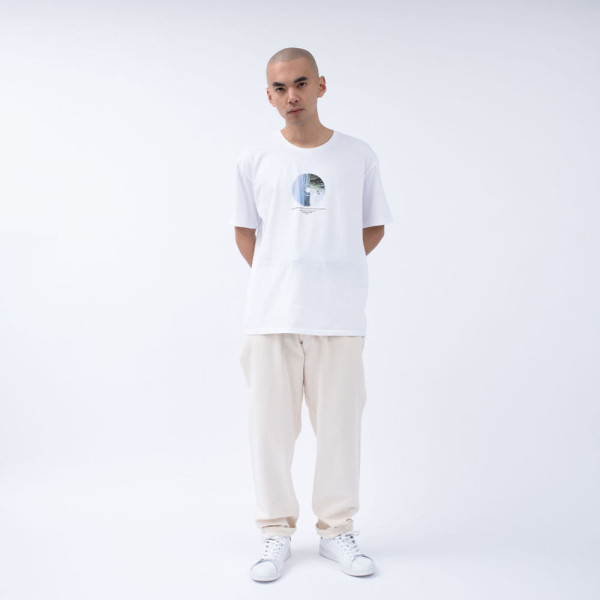 나나미카 x FUJIWARA INSATSU OOAL 그래픽 반팔티 화이트 SUHS430