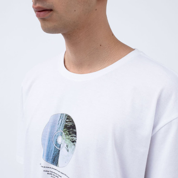 나나미카 x FUJIWARA INSATSU OOAL 그래픽 반팔티 화이트 SUHS430