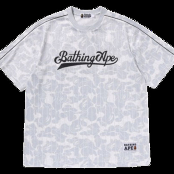 베이프 카모 스트라이프 야구 로고 릴렉스 핏 티셔츠 2컬러 1L30109007