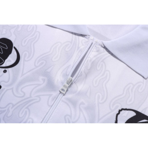 베이프 플레임 패턴 오버롤 프린트 하프집 릴렉스핏 폴로 셔츠 2컬러 1L30112304