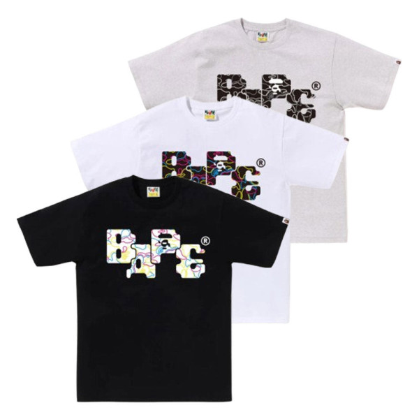 베이프 네온 카모 8비트 베이프 로고 반팔티 3컬러 1L30110041