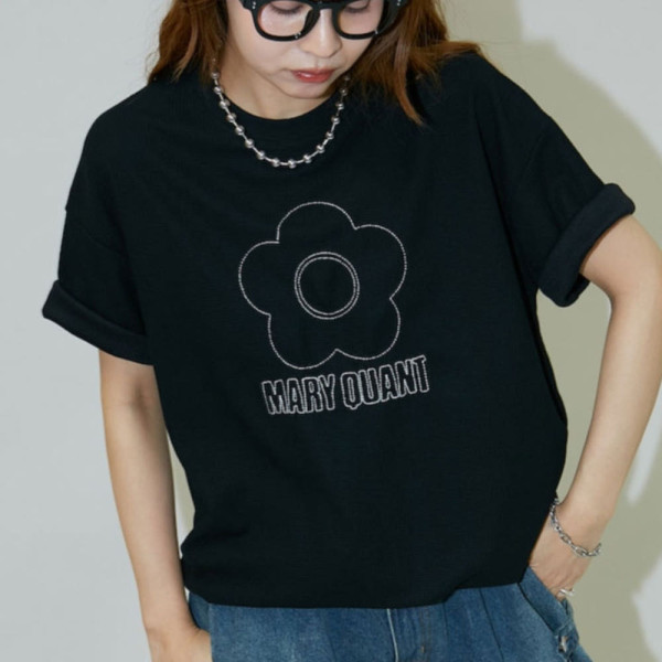 퍼블럭스XMARY QUANT 자수 와플 티셔츠 3컬러 3223375300007