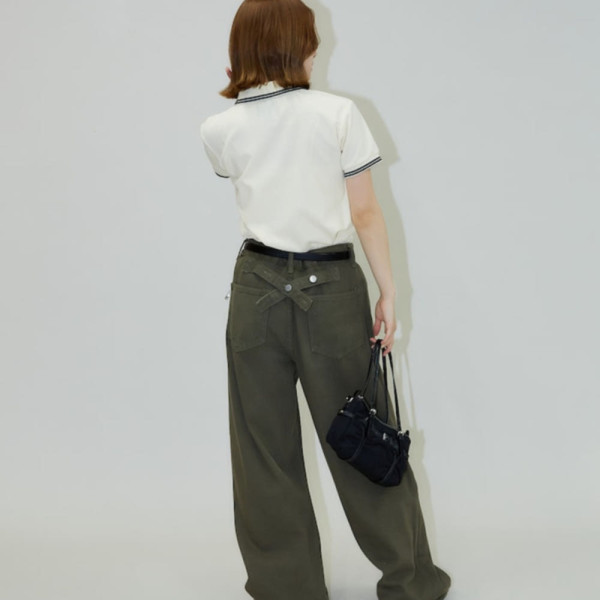 퍼블럭스 MARY QUANT 원포인트 자수 카노메 폴로 셔츠 4컬러 3223375300005