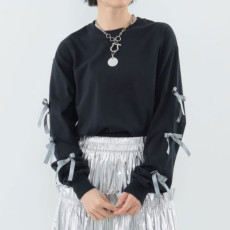 빔즈 CAROLINA GLASER 리본 롱 슬리프 티셔츠 2컬러 62-14-0032-438