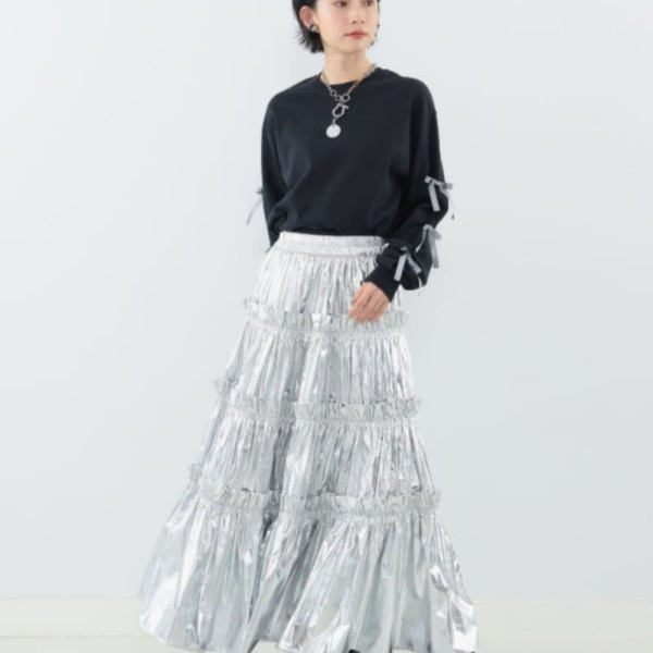 빔즈 CAROLINA GLASER 리본 롱 슬리프 티셔츠 2컬러 62-14-0032-438