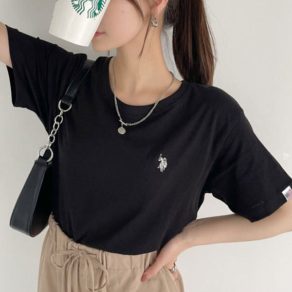 U.S. POLO ASSN. 유에스폴로에센 원포인트 자수 컴팩트 실루엣 베이직 티셔츠 8컬러 ada1285