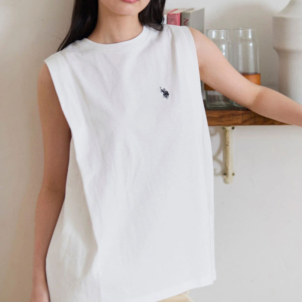 U.S. POLO ASSN. 유에스폴로에센 숄더 탱크탑 더블홀스맨 자수 2컬러 PLL52244