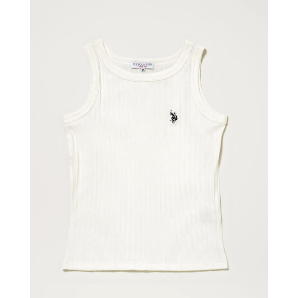 U.S. POLO ASSN. 유에스폴로에센 리브 탱크탑 더블홀스맨 자수 2컬러 PLL52242