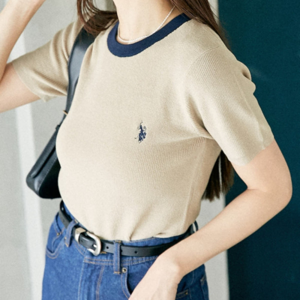 퍼블럭스 U.S. POLO ASSN. 유에스폴로에센 별주 라인 리브 티셔츠 4컬러 3223291600003