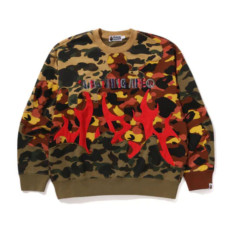 베이프 1ST 카모 업사이클 릴렉스핏 크루넥 스웻셔츠 멀티 1L80113305
