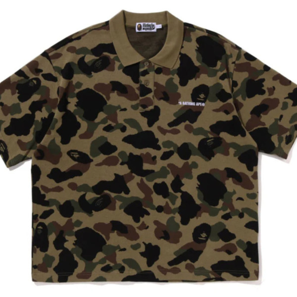 베이프 1ST 카모 자카드 로고 릴렉스핏 폴로 셔츠 그린 1L80112302