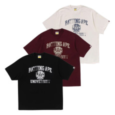 베이프 스프레이 프린트 칼리지 로고 릴렉스핏 티셔츠 3컬러 1L80110332