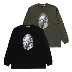 베이프 트리 엣지 카모 에이프 헤드 릴렉스핏 LS 티셔츠 2컬러 1L80111305