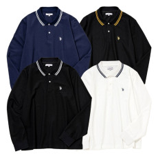 U.S. POLO ASSN. 유에스폴로에센 더블 호스맨 자수 긴소매 폴로 셔츠 4컬러 PLM52220