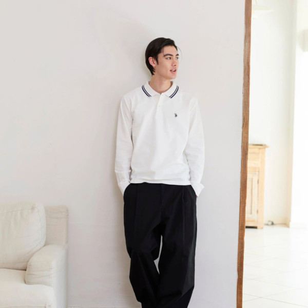 U.S. POLO ASSN. 유에스폴로에센 더블 호스맨 자수 긴소매 폴로 셔츠 4컬러 PLM52220