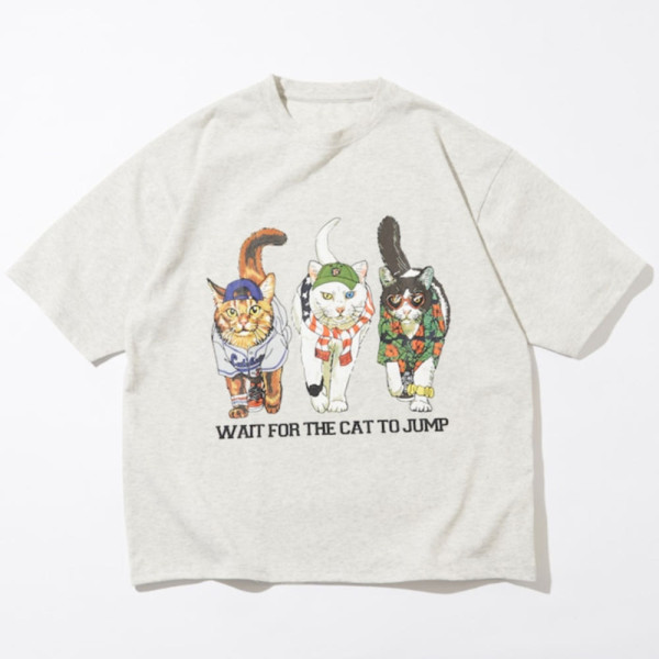 프릭스스토어 릴렉스핏 Three Cats 양면 프린트 크루넥 티셔츠 3컬러 1226248902901