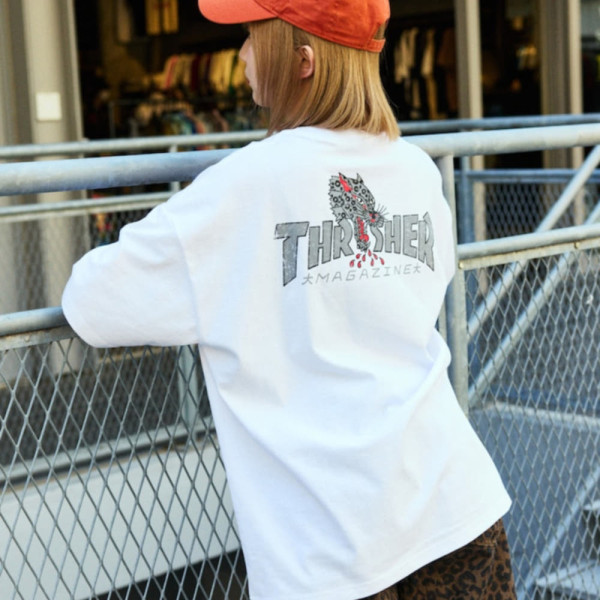 프릭스스토어 별주 THRASHER 빅 실루엣 LEOPARD 백 프린트 티셔츠 2컬러 1226327600226