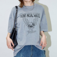 프릭스스토어 빅 실루엣 피그먼트 다이 크랙 프린트 크루넥 티셔츠 2컬러 1226248902964