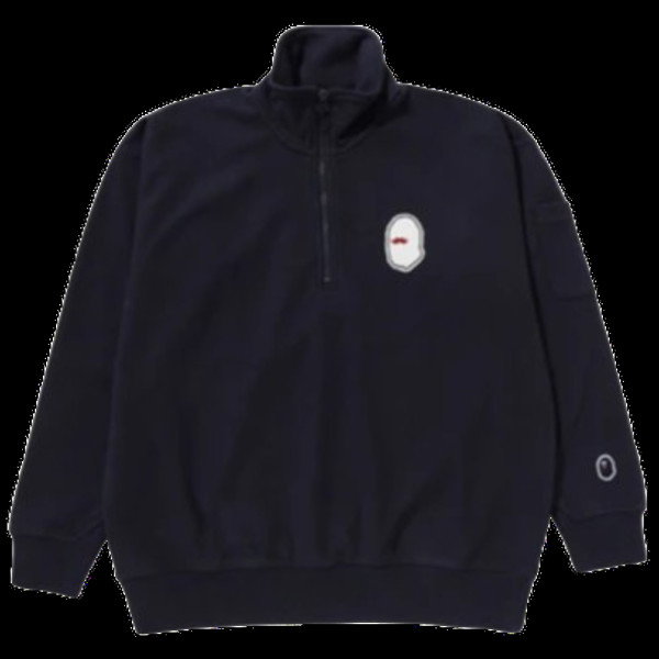 베이프 하프 지퍼 풀오버 스웨트 셔츠1 2컬러 7L30113303