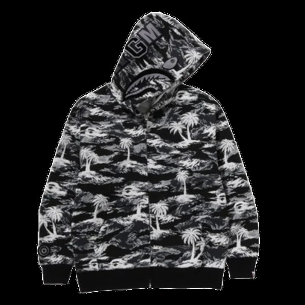 베이프 팜트리 카모 릴렉스 핏 샤크 풀 지퍼 후드 3컬러 1L30115313