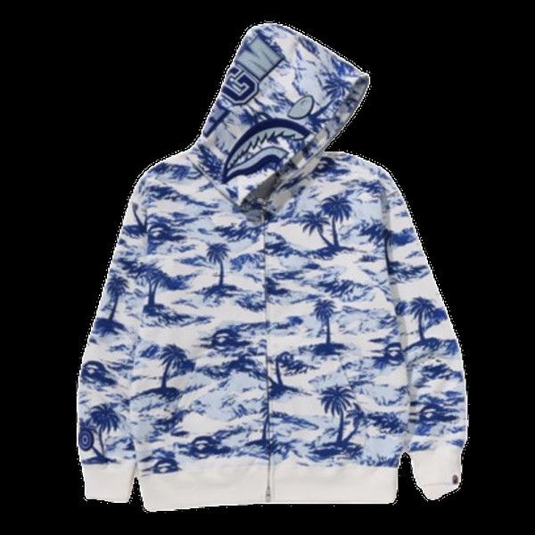 베이프 팜트리 카모 릴렉스 핏 샤크 풀 지퍼 후드 3컬러 1L30115313