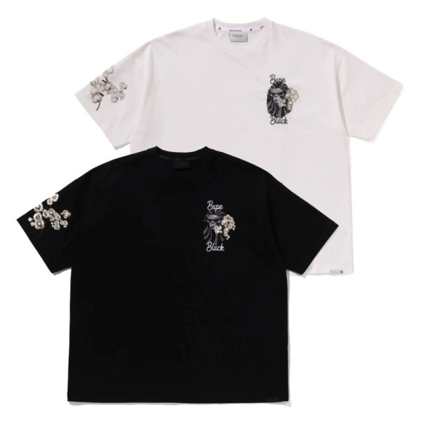 베이프 블랙 펄 EMB 플로랄 반팔티 2컬러 1L30109326