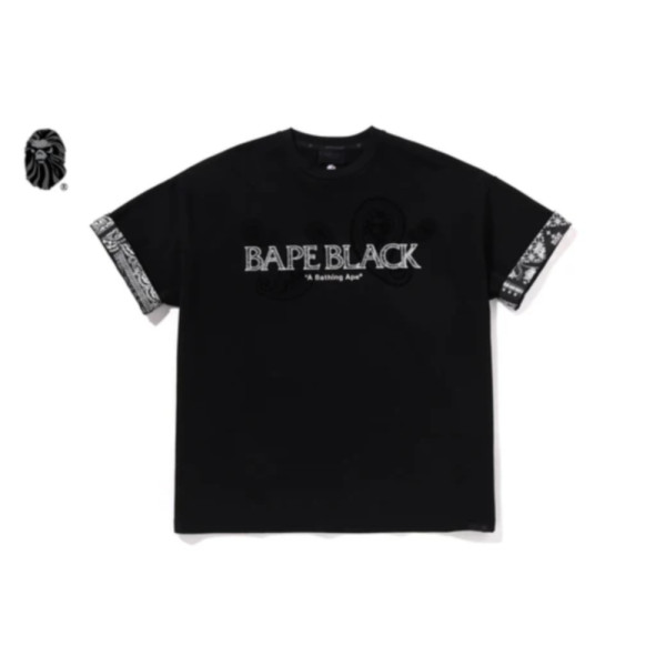 베이프 블랙 페이즐리 패치 로고 반팔티 2컬러 1L30109328