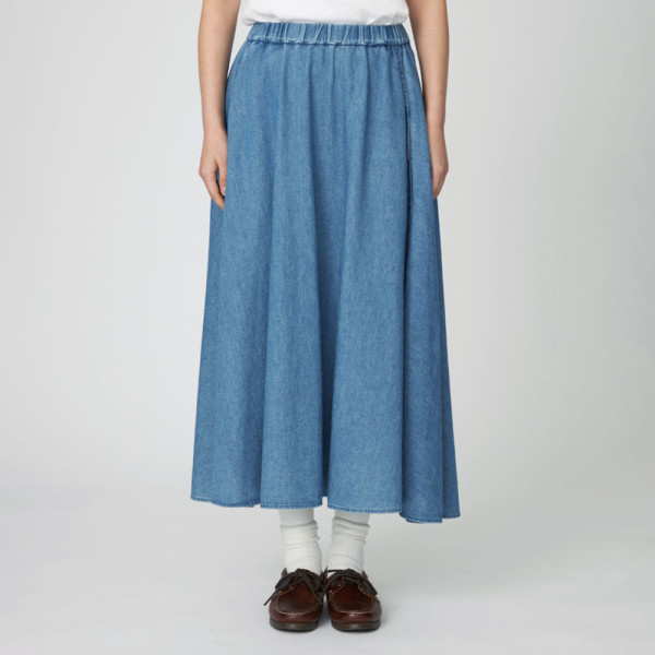 나나미카 여성 라이트 데님 서큘러 스커트 2컬러 S25SE088
