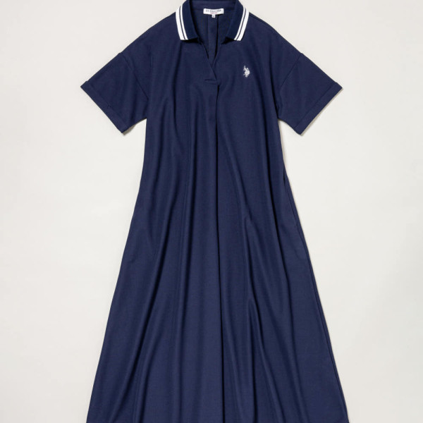 U.S. POLO ASSN. 유에스폴로에센 더블 호스맨 자수 카노코 폴로 드레스 3컬러 PLL52241