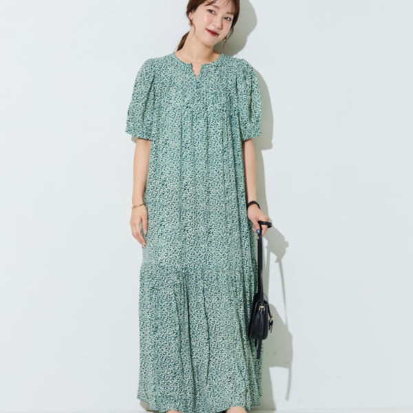 프릭스스토어 꽃무늬 맥시 반팔 원피스 4컬러 1314248900875