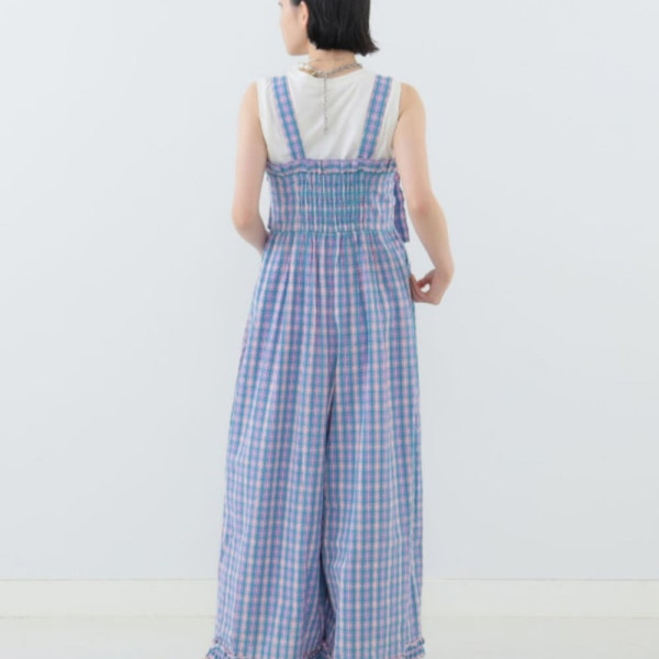 빔즈 CAROLINA GLASER 체크 무늬 리본 프릴 살로펫 3컬러 62-17-0015-438