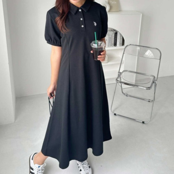 U.S. POLO ASSN. 유에스폴로에센 별주 GeeRA 폴로 카라 원피스 3컬러 208785
