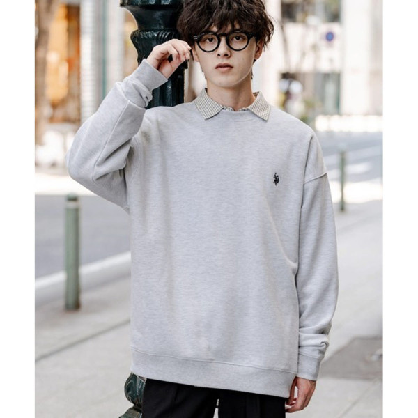 U.S. POLO ASSN. 유에스폴로에센 오버사이즈 기모 원포인트 로고 자수 긴팔 스우 7컬러 98269850