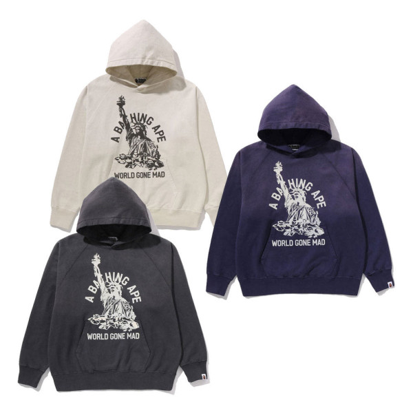 베이프 디스트로이 워시드 릴렉스핏 풀오버 후디 후드티 3컬러 1L80114002