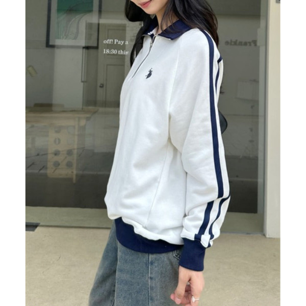 U.S. POLO ASSN. 유에스폴로에센 라인 디자인 하프집 스웻셔츠 반집업 맨투맨 4컬러 85733798 ada1452