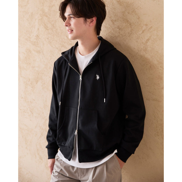 U.S. POLO ASSN. 유에스폴로에센 더블 호스맨 자수 풀 집 후드 4컬러 PLM53327