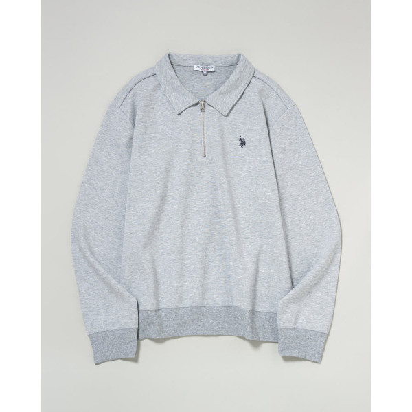 U.S. POLO ASSN. 유에스폴로에센 더블 호스맨 자수 하프 집 폴로 스웨트 3컬러 PLM53329