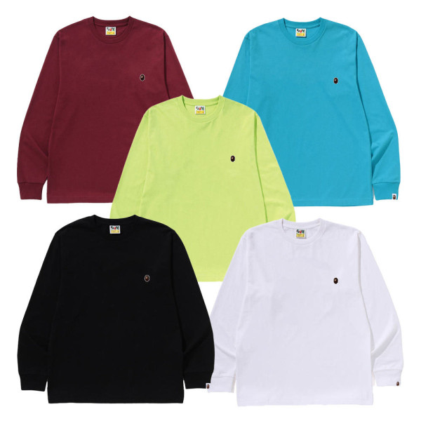 베이프 원포인트 롱슬리브 티셔츠 5컬러 1L80-111-002