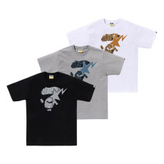 베이프 와일드 레오파드 패턴 에이프 페이스 스타 티셔츠 3컬러 1L80110042