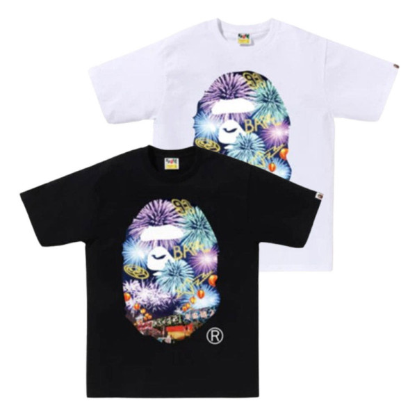베이프 파이어워크 에이프 헤드 포토 티셔츠 2컬러 1L72110022